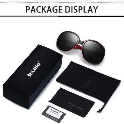 Polarized Womens Sunglasses Ladies Large Frame Driving Cycling Sun Glasses Tortoise Shades (Crystal Amber)